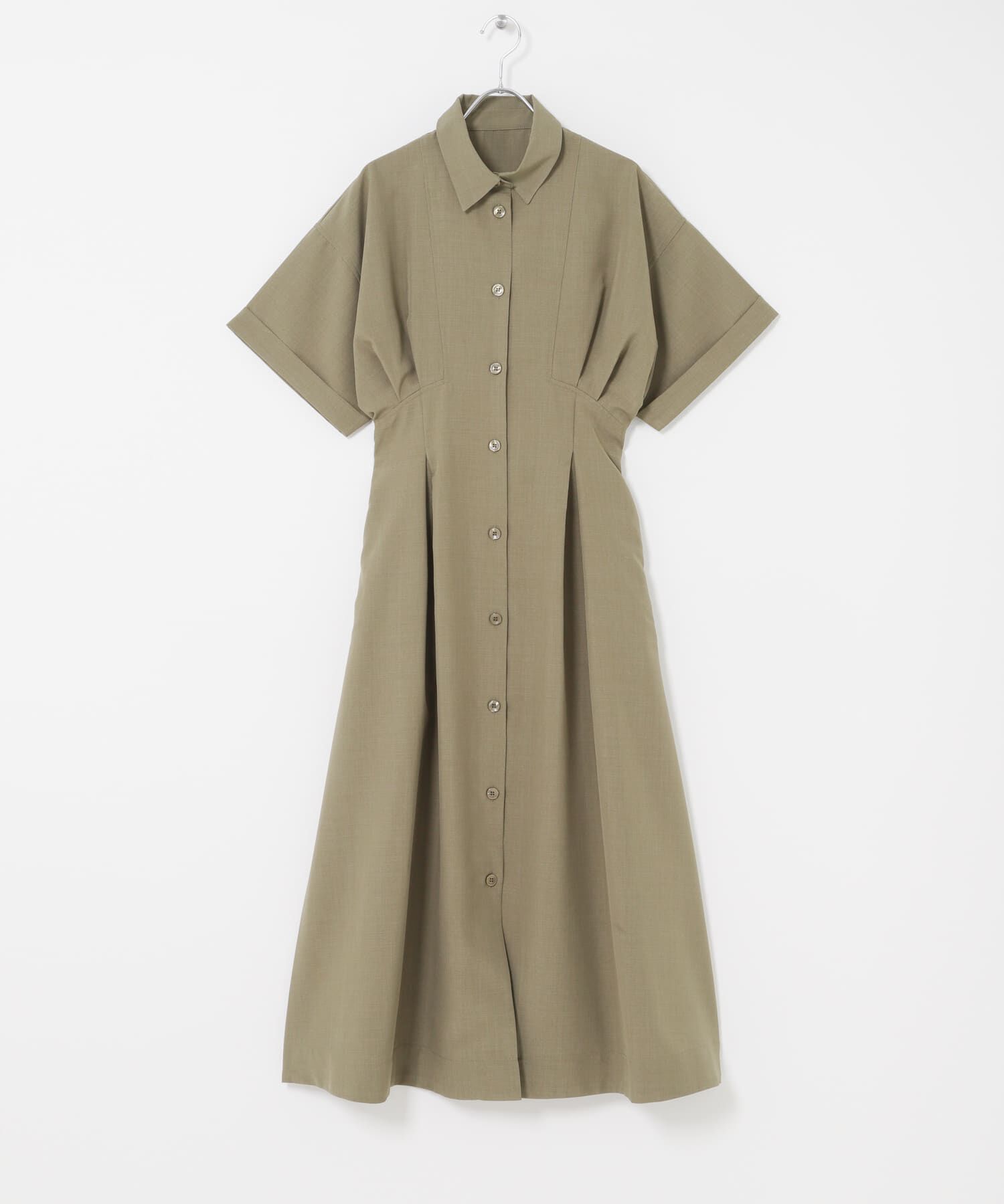 SENSE OF PLACE by URBAN RESEARCH「『UR TECH DRYLUXE』リネンライクワンピース」|ワンピース|カーキ