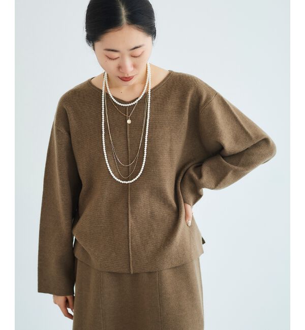 le.coeur blanc「ミラノリブVネックニット」|ニット・セーター|