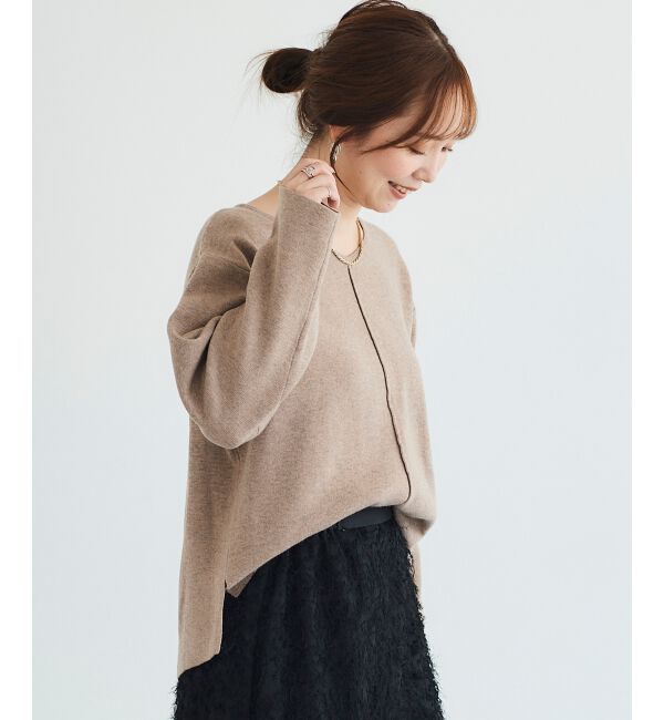 le.coeur blanc「ミラノリブVネックニット」|ニット・セーター|