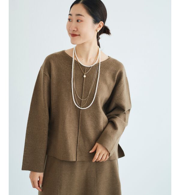 le.coeur blanc「ミラノリブVネックニット」|ニット・セーター|