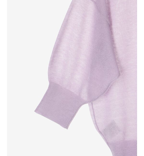 le.coeur blanc「《手洗い可能》シアーVネック7分袖カーディガン」|カーディガン|