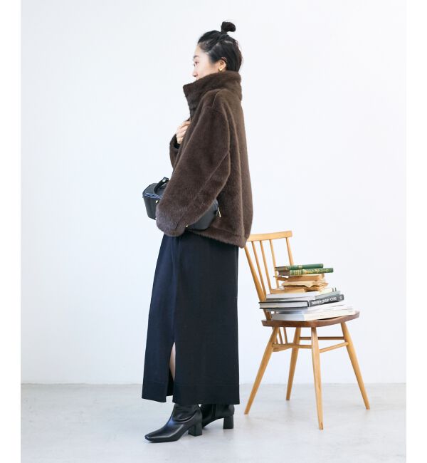  「ミンクタッチスタンドカラーファーブルゾン」|ブルゾン・スタジャン|