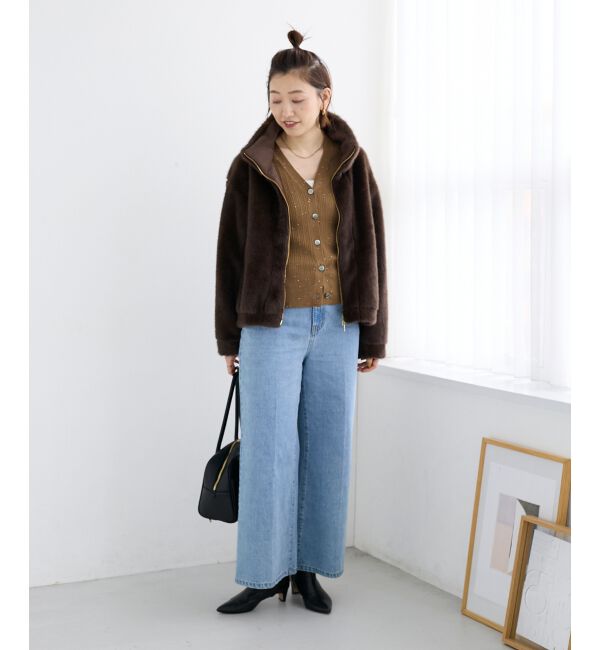  「ミンクタッチスタンドカラーファーブルゾン」|ブルゾン・スタジャン|