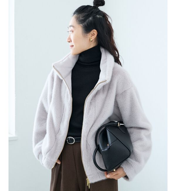  「ミンクタッチスタンドカラーファーブルゾン」|ブルゾン・スタジャン|