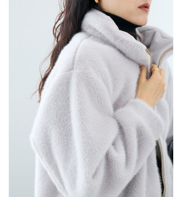  「ミンクタッチスタンドカラーファーブルゾン」|ブルゾン・スタジャン|