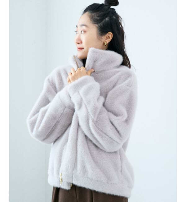  「ミンクタッチスタンドカラーファーブルゾン」|ブルゾン・スタジャン|