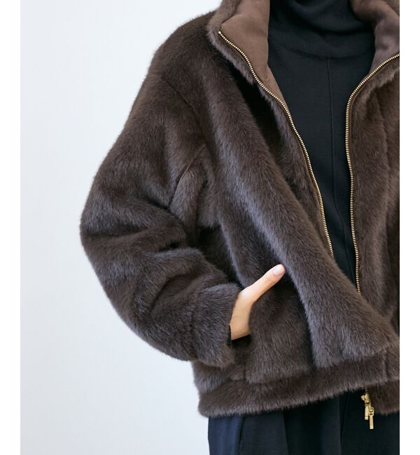  「ミンクタッチスタンドカラーファーブルゾン」|ブルゾン・スタジャン|