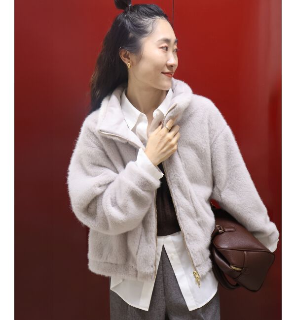  「ミンクタッチスタンドカラーファーブルゾン」|ブルゾン・スタジャン|