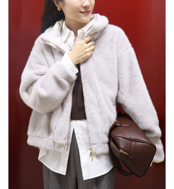  「ミンクタッチスタンドカラーファーブルゾン」|ブルゾン・スタジャン|