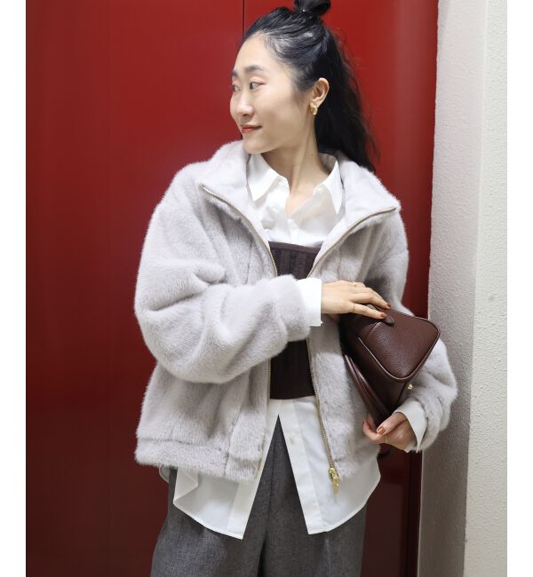  「ミンクタッチスタンドカラーファーブルゾン」|ブルゾン・スタジャン|