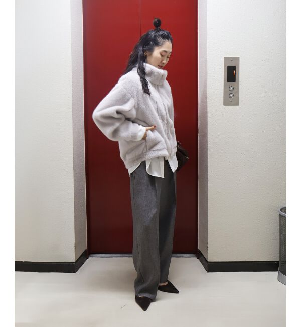  「ミンクタッチスタンドカラーファーブルゾン」|ブルゾン・スタジャン|