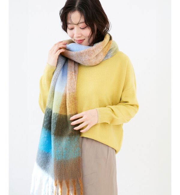  「《手洗い可能》マルチチェックストール」|ストール|