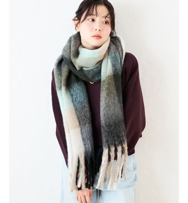  「《手洗い可能》マルチチェックストール」|ストール|