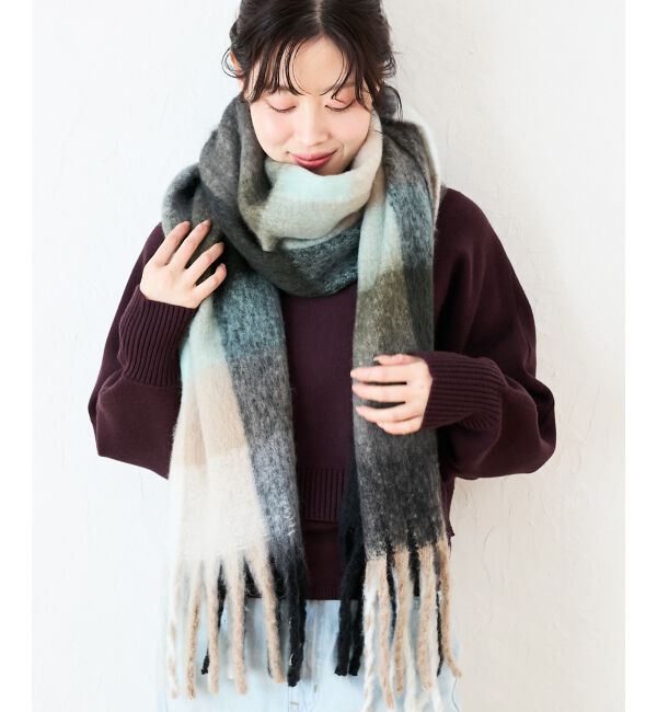  「《手洗い可能》マルチチェックストール」|ストール|