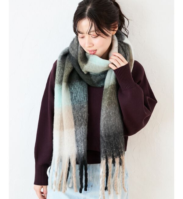  「《手洗い可能》マルチチェックストール」|ストール|