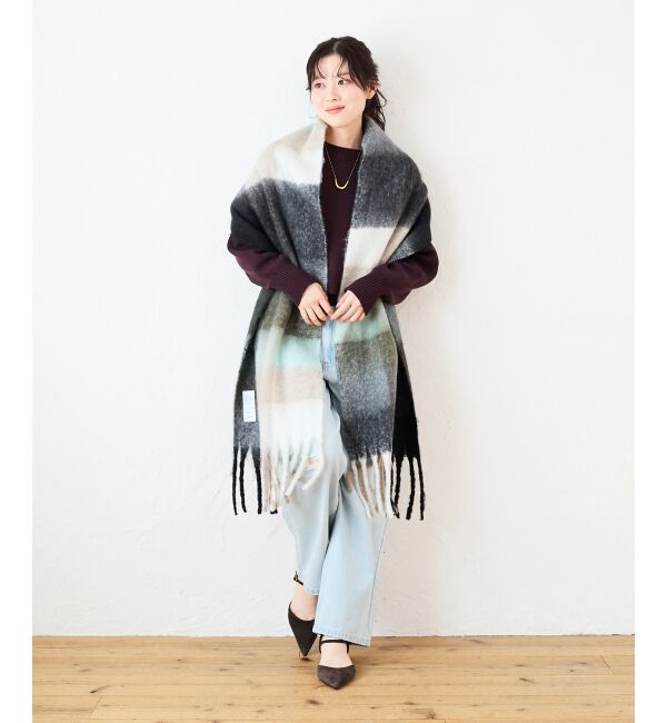  「《手洗い可能》マルチチェックストール」|ストール|