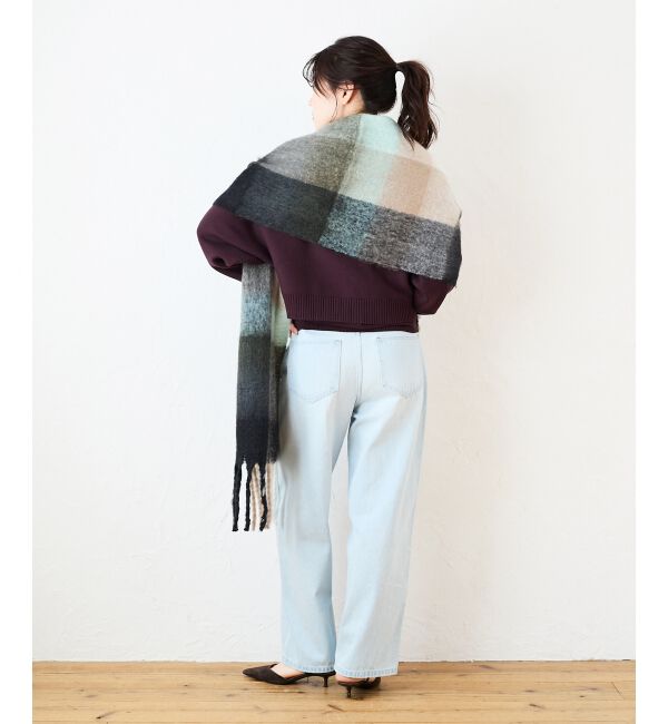  「《手洗い可能》マルチチェックストール」|ストール|