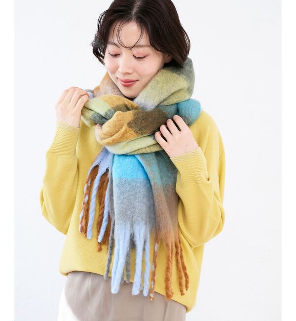  「《手洗い可能》マルチチェックストール」|ストール|