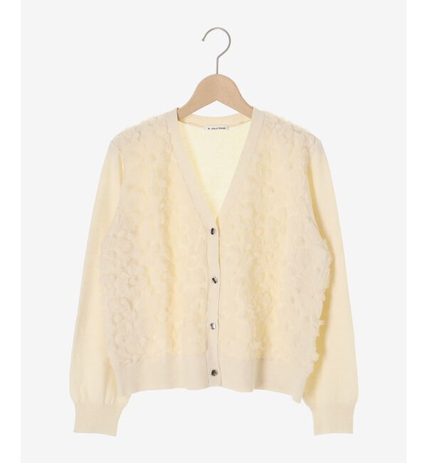  「《手洗い可能》フラワーチュール刺繍Vネックカーディガン」|カーディガン|