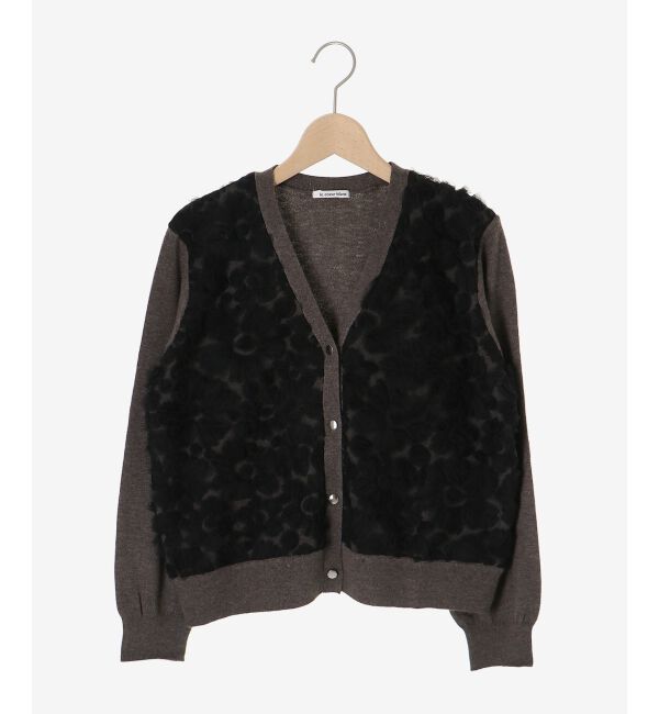  「《手洗い可能》フラワーチュール刺繍Vネックカーディガン」|カーディガン|