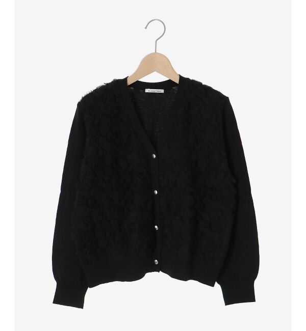  「《手洗い可能》フラワーチュール刺繍Vネックカーディガン」|カーディガン|