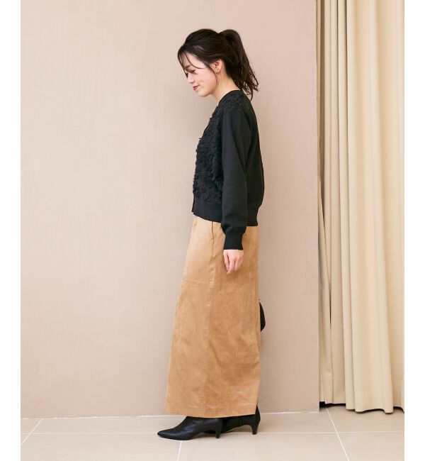  「《手洗い可能》フラワーチュール刺繍Vネックカーディガン」|カーディガン|