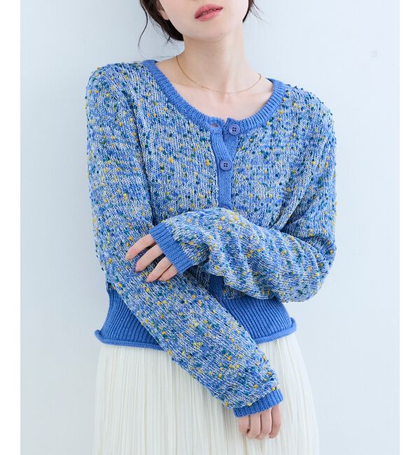  「《WEB限定アイテム》pomponヤーンニットカーディガン」|カーディガン|