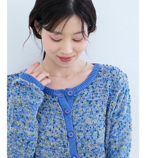  「《WEB限定アイテム》pomponヤーンニットカーディガン」|カーディガン|