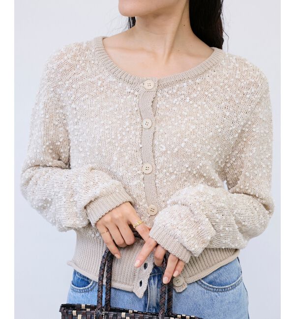  「《WEB限定アイテム》pomponヤーンニットカーディガン」|カーディガン|