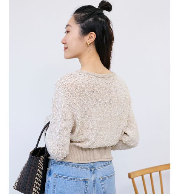  「《WEB限定アイテム》pomponヤーンニットカーディガン」|カーディガン|