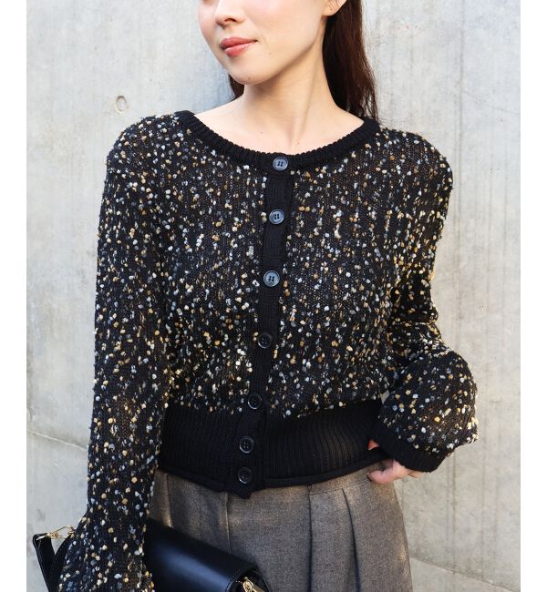  「《WEB限定アイテム》pomponヤーンニットカーディガン」|カーディガン|