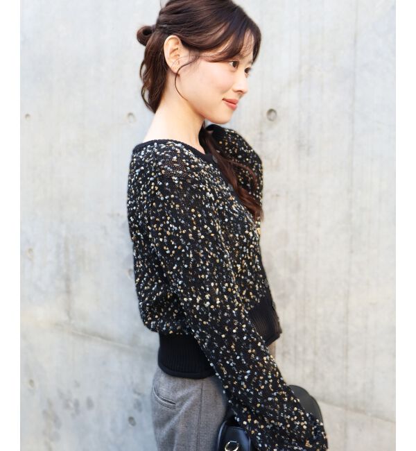  「《WEB限定アイテム》pomponヤーンニットカーディガン」|カーディガン|