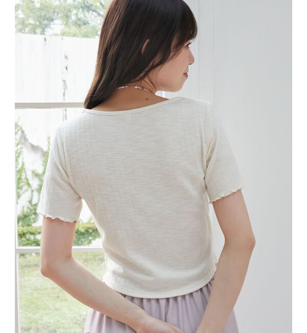  「キャミレイヤードライク半袖トップス」|Tシャツ・カットソー|