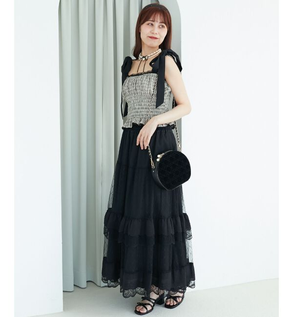  「配色肩リボンビスチェ」|キャミソール|