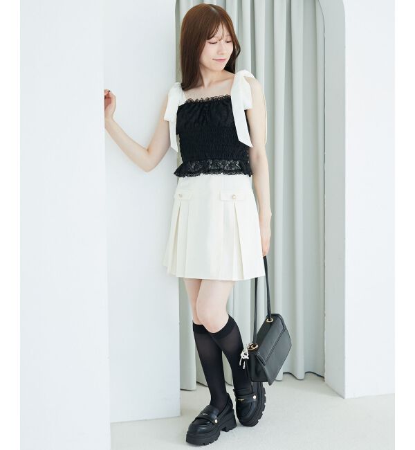  「配色肩リボンビスチェ」|キャミソール|