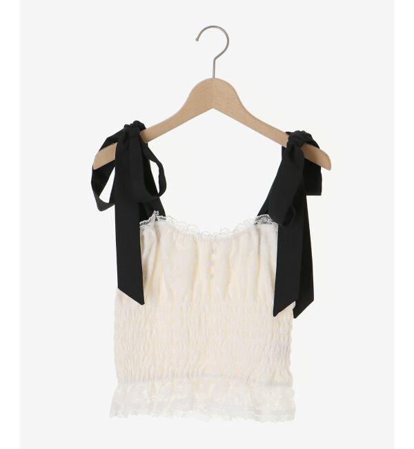  「配色肩リボンビスチェ」|キャミソール|