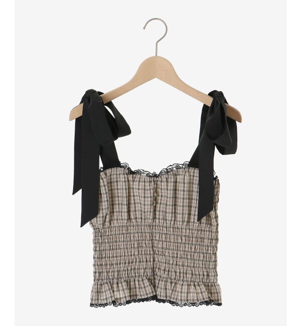  「配色肩リボンビスチェ」|キャミソール|