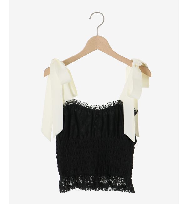  「配色肩リボンビスチェ」|キャミソール|