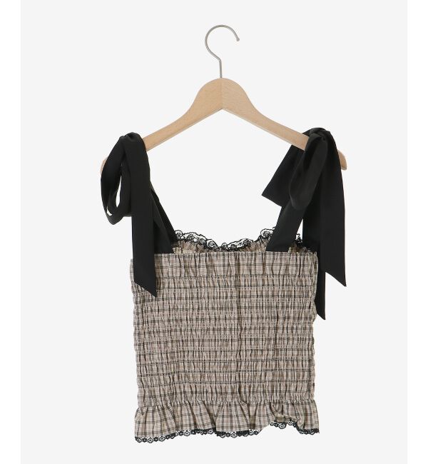  「配色肩リボンビスチェ」|キャミソール|