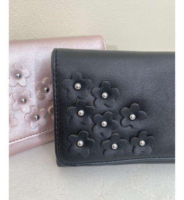  「フローラルミニウォレット」|財布|ブラック