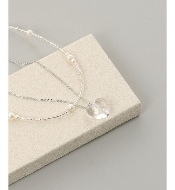  「クリアハートモチーフネックレス」|ネックレス|