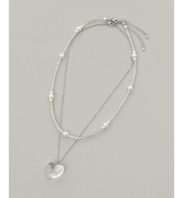  「クリアハートモチーフネックレス」|ネックレス|