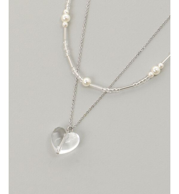  「クリアハートモチーフネックレス」|ネックレス|