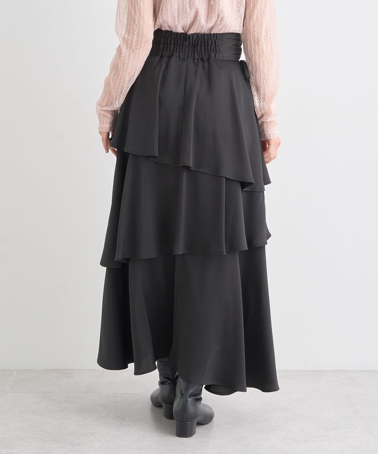 earth music&ecology「サイドリボンティアードスカート」|フレア|