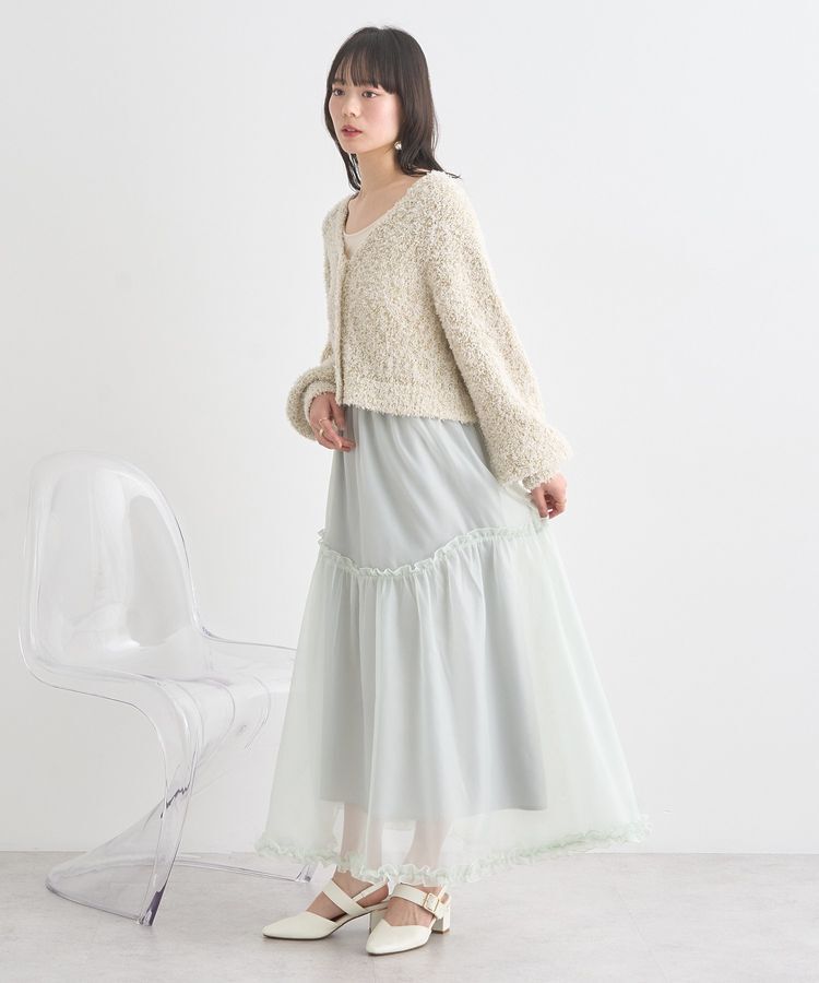 earth music&ecology「リリーヤーンショートニットカーディガン」|カーディガン|