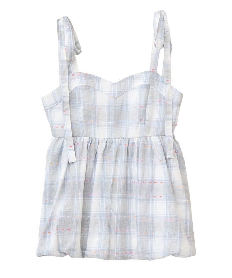 earth music&ecology「チェックパターンバルーンキャミビスチェ」|ベスト・ジレ|