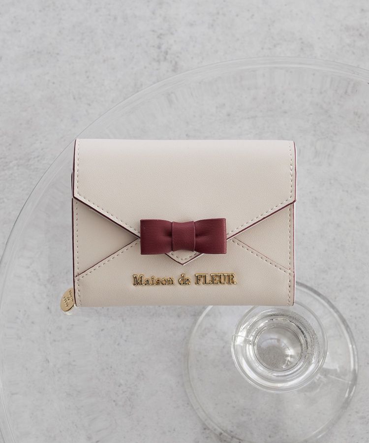 Maison de FLEUR「レター型ウォレット」|財布|ピンク