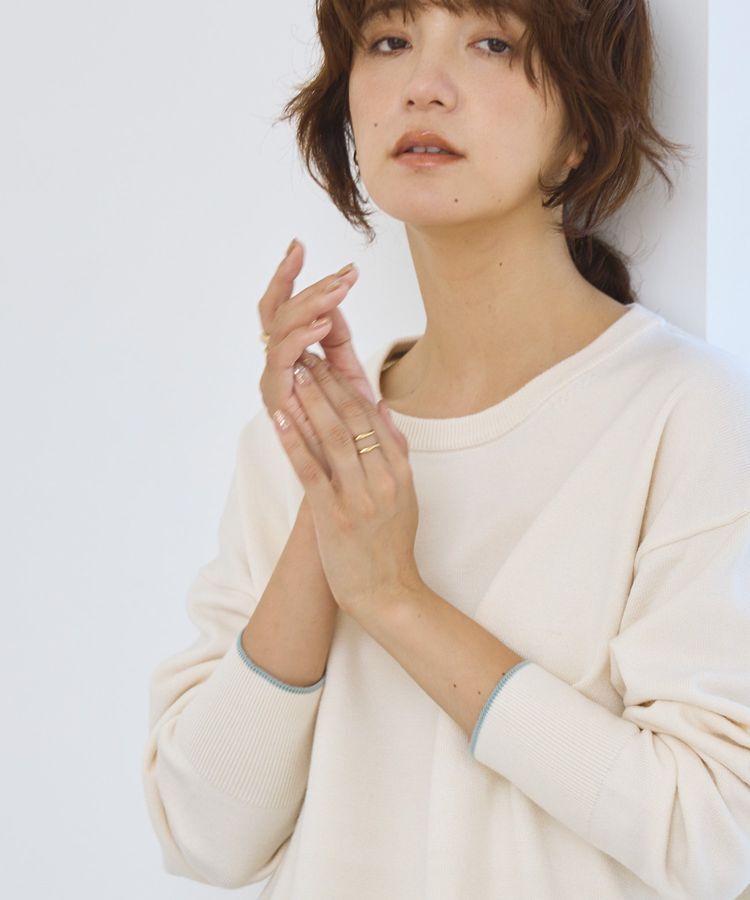 AMERICAN HOLIC「【配色】バイパチクルーネックニットプルオーバー＜静電気軽減＞」|ニット・セーター|