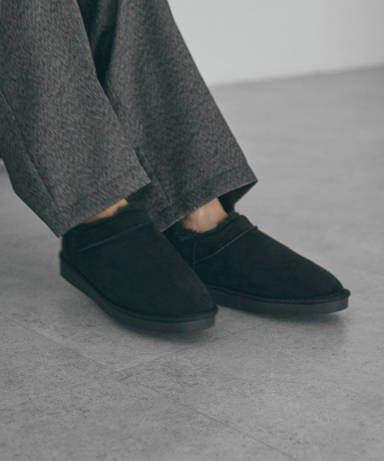 AMERICAN HOLIC「【整履き】ムートンライクブーツ」|ショートブーツ|Black