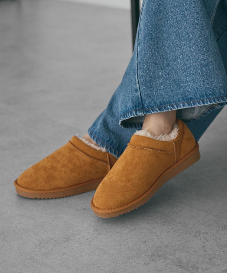 AMERICAN HOLIC「【整履き】ムートンライクブーツ」|ショートブーツ|Camel